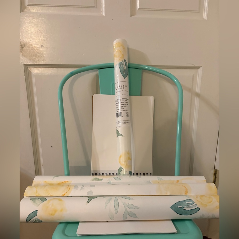 Magnolia Home Watercolor Roses Peel & Stick Wallpaper - Goldfinch Yellow